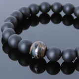 Men's Women Matte Black Onyx Mixed Blue Tiger Eye Bracelet Healing Gemstone DiyNotion Handmade BR549