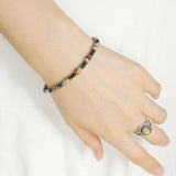 Men's Women Jasper Stone Hematite Sterling Silver Bracelet 925 Beads Clasp DiyNotion Handmade BR552