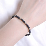Men's Women Lava Rock Pyrite Sterling Silver Bracelet 925 Beads Clasp DiyNotion Handmade BR545