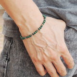 Men's Women Malachite Pyrite Sterling Silver Bracelet 925 Beads Clasp DiyNotion Handmade BR546
