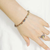 Men's Women Jasper Stone Bracelet 925 Sterling Silver Cross Bead DiyNotion Handmade BR551