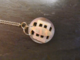 Vintage Mother of Pearl Button & Buckle Pendant Necklace, 18" Sterling Silver Chain, MOP Button Necklace, MOP Buckle Pendant, MPN178