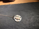 Vintage Mother of Pearl Button & Buckle Pendant Necklace, 18" Sterling Silver Chain, MOP Button Necklace, MOP Buckle Pendant, MPN178