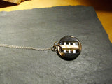 Vintage Mother of Pearl Button & Buckle Pendant Necklace, 18" Sterling Silver Chain, MOP Button Necklace, MOP Buckle Pendant, MPN178