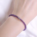Men's Women Amethyst Sterling Silver Bracelet 925 Bead Clasp Gemstone DiyNotion Handmade BR226