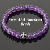Men's Women Amethyst 925 Sterling Silver Bracelet Cross Handmade DiyNotion BR399