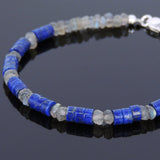 Men's Women Lapis Labradorite Sterling Silver Bracelet 925 Beads Clasp DiyNotion Handmade BR559