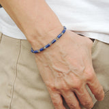Men's Women Lapis Labradorite Sterling Silver Bracelet 925 Beads Clasp DiyNotion Handmade BR559