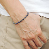 Men's Women Lapis Labradorite Hematite Sterling Silver Bracelet 925 Beads Clasp DiyNotion Handmade BR560