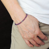 Men's Women Amethyst Sterling Silver Bracelet 925 Bead Clasp Gemstone DiyNotion Handmade BR226