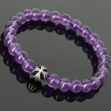 Men's Women Amethyst 925 Sterling Silver Bracelet Cross Handmade DiyNotion BR399