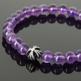 Men's Women Amethyst 925 Sterling Silver Bracelet Cross Handmade DiyNotion BR399