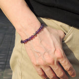 Men's Women Amethyst 925 Sterling Silver Bracelet Cross Handmade DiyNotion BR399