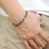 Men's Women Natural Kyanite Sterling Silver Bracelet 925 Beads Clasp DiyNotion Handmade BR556