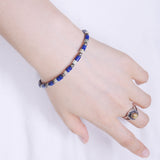 Men's Women Lapis Pyrite Jasper Stone Sterling Silver Bracelet 925 Beads Clasp DiyNotion Handmade BR557