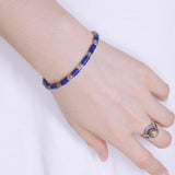 Men's Women Lapis Labradorite Sterling Silver Bracelet 925 Beads Clasp DiyNotion Handmade BR559