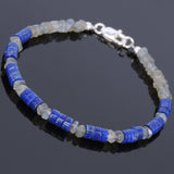Men's Women Lapis Labradorite Sterling Silver Bracelet 925 Beads Clasp DiyNotion Handmade BR559