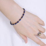 Men's Women Lapis Labradorite Hematite Sterling Silver Bracelet 925 Beads Clasp DiyNotion Handmade BR560