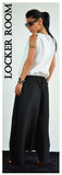 Linen harem pants /Black maxi pants /Low crotch pants/Drop crotch pants/Loose black pants