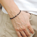 Men's Women Smoky Quartz Sterling Silver Bracelet Bead Clasp Gemstone DiyNotion Handmade BR562