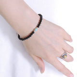 Men's Women Black Onyx Amazonite Bracelet 925 Sterling Silver Spacers DiyNotion Handmade BR565