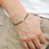 Men's Women Gold Pyrite Amazonite Sterling Silver Bracelet Bead Clasp Gemstone DiyNotion Handmade BR567