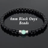 Men's Women Black Onyx Amazonite Bracelet 925 Sterling Silver Spacers DiyNotion Handmade BR565