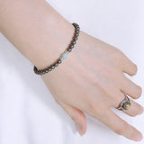 Men's Women Gold Pyrite Amazonite Sterling Silver Bracelet Bead Clasp Gemstone DiyNotion Handmade BR567
