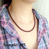 Men's Women AAA Garnet Sterling Silver Necklace Gemstone 925 Beads Clasp DiyNoion Handmade NK062