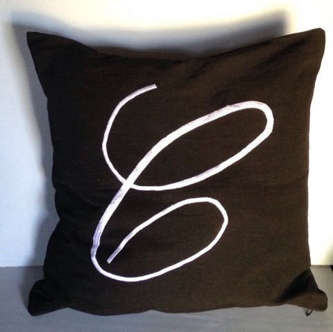 Personized Euro Monogram Pillow Covers, Euro Cushion Cover, Monogram Black pillow Cover-Decorative Pillow Cover