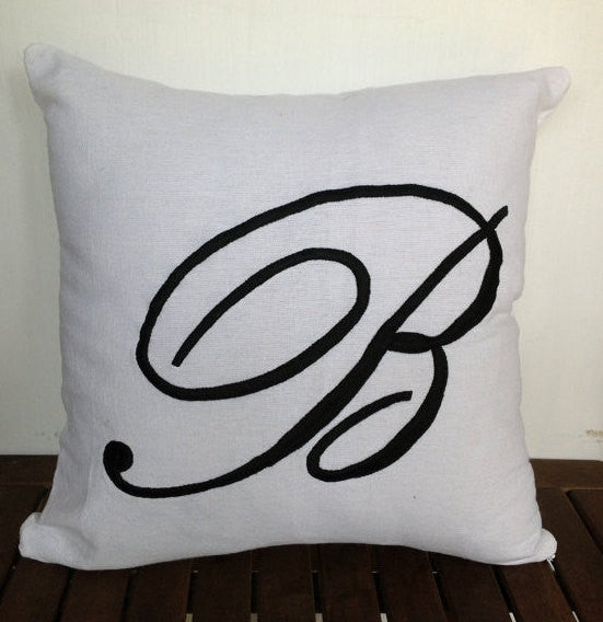 Personalized Custom Monogrammed Embroidered Pillows, Big Letter Pillows, Bedroom Pillow Cover