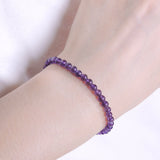 Men's Women Amethyst Sterling Silver Bracelet 925 Bead Clasp Gemstone DiyNotion Handmade BR578