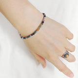 Men's Women Indian Agate Sterling Silver Bracelet Gemstone 925 Beads Clasp DiyNotion Handmade BR582