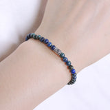 Men's Women Mixed Chrysocolla Lapis Sterling Silver Bracelet 925 Beads Clasp DiyNotion Handmade BR584