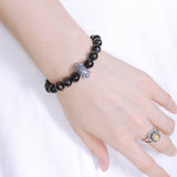 Men's Women Rare Mixed Blue Tiger Eye Bracelet Sterling Silver Indian Skull DiyNotion Handmade BR586