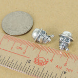 925 Sterling Silver Skull Pipes Bead Charm Biker Jewerly WSP360 Wholesale: See Discount Coupons in Item Details