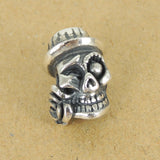 925 Sterling Silver Skull Roses Bead Charm Biker Jewerly WSP361 Wholesale: See Discount Coupons in Item Details