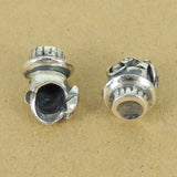 925 Sterling Silver Skull Roses Bead Charm Biker Jewerly WSP361 Wholesale: See Discount Coupons in Item Details