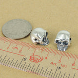 925 Sterling Silver Skull Bead Charm Biker Jewerly WSP362 Wholesale: See Discount Coupons in Item Details
