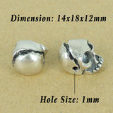 925 Sterling Silver Skull  Bead Charm Biker Jewerly WSP363 Wholesale: See Discount Coupons in Item Details