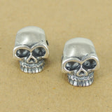 925 Sterling Silver Skull Bead Charm Biker Jewerly WSP362 Wholesale: See Discount Coupons in Item Details