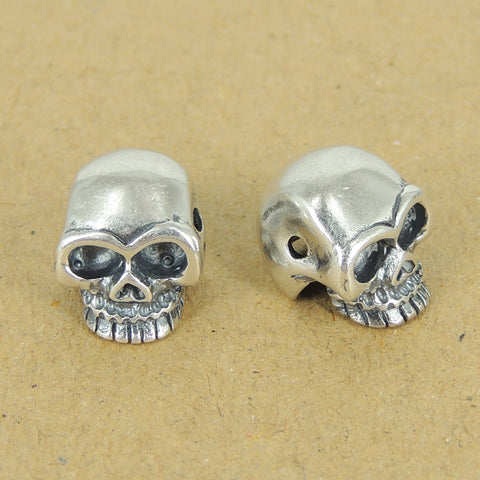925 Sterling Silver Skull Bead Charm Biker Jewerly WSP362 Wholesale: See Discount Coupons in Item Details