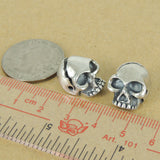 925 Sterling Silver Skull  Bead Charm Biker Jewerly WSP363 Wholesale: See Discount Coupons in Item Details
