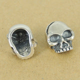 925 Sterling Silver Skull  Bead Charm Biker Jewerly WSP363 Wholesale: See Discount Coupons in Item Details