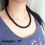 Men's Women Matte Black Onyx Necklace 925 Sterling Silver Spacers Clasp DiyNotion Handmade NK078
