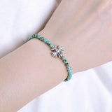 Men's Women African Green Turquoise Sterling Silver Cross Charm Gemstone DiyNotion Handmade BR590