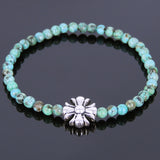 Men's Women African Green Turquoise Sterling Silver Cross Charm Gemstone DiyNotion Handmade BR590