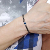 Men's Women Gold Pyrite Apatite Sterling Silver Bracelet Clasp DiyNotion Handmade BR593