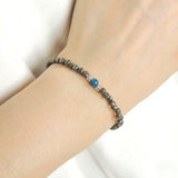 Men's Women Gold Pyrite Apatite Sterling Silver Bracelet Clasp DiyNotion Handmade BR593