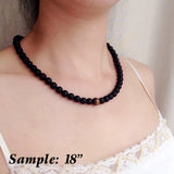 Men's Women Matte Black Onyx Tiger Eye Sterling Silver Necklace Gemstone 925 Spacers Clasp DiyNoion Handmade NK079
